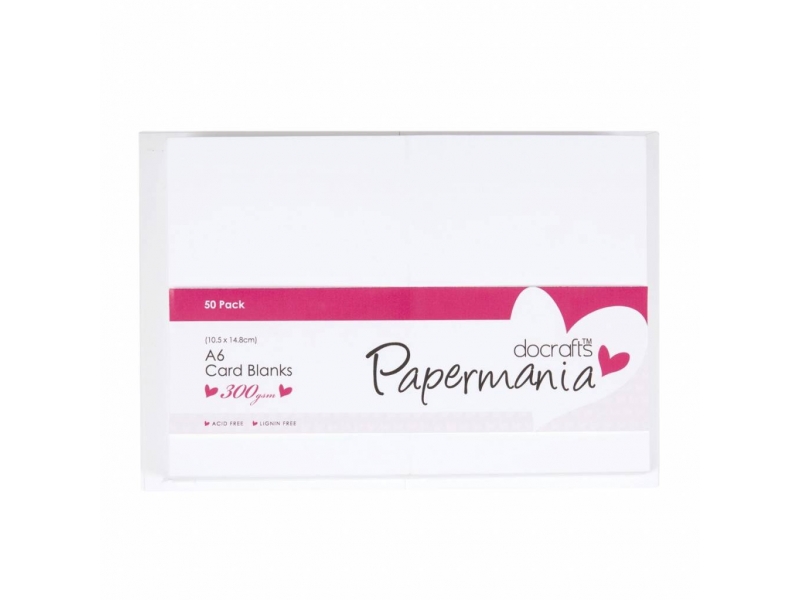 Papermania - A6 Card Blanks & Envelopes White 50pk
