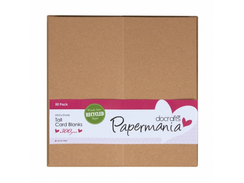 Papermania - Tall Card Blanks & Envelopes Recycled 50pk