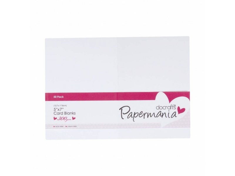 Papermania - 5x7 Card Blanks & Envelopes White 50pk