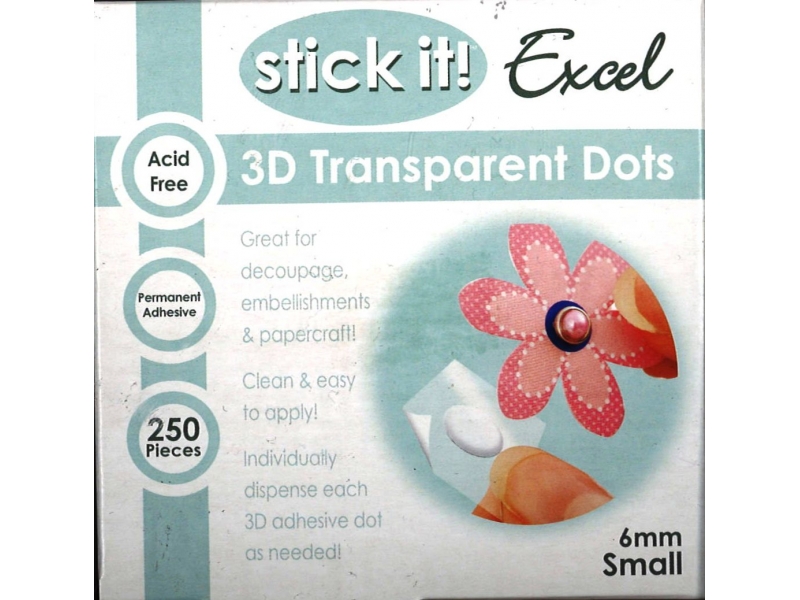 Stick It 3D Transparent Dots 6mm Small