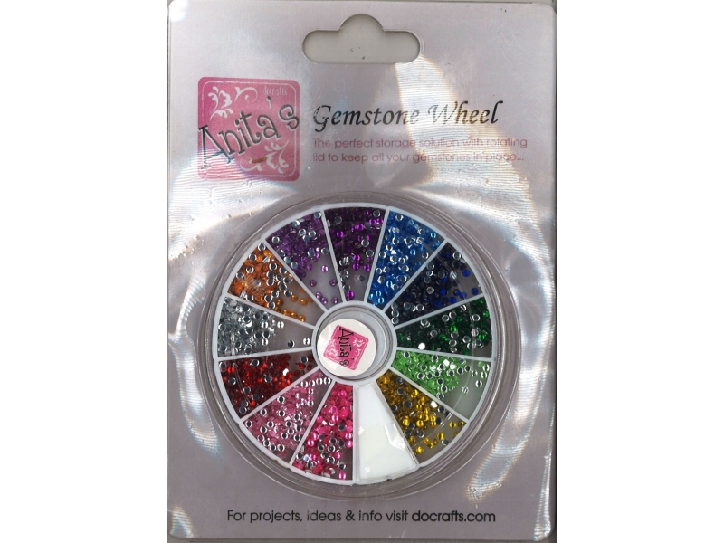 Gemstones Wheel 12 Colours 2mm Gems