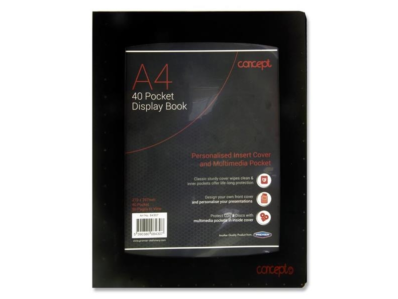 40 Pocket Display Book A4 - With Inside Pocket