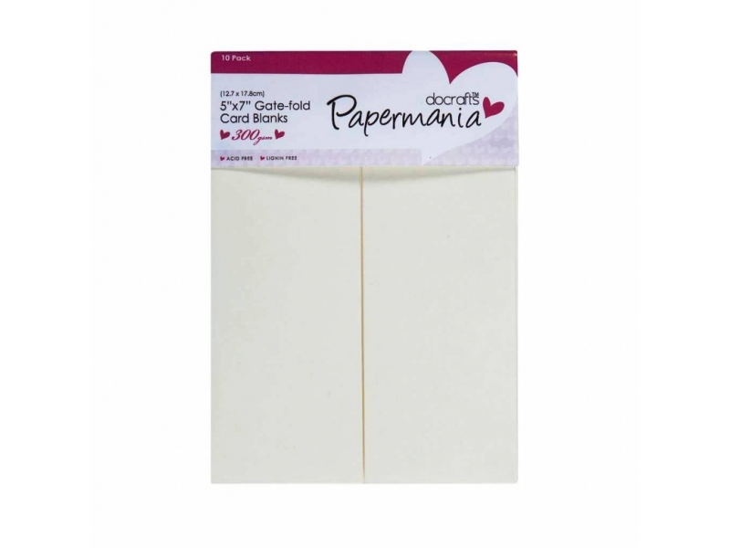 Papermania - 5x7 Gate-Folded Card Blanks & Envelopes Cream 10pk