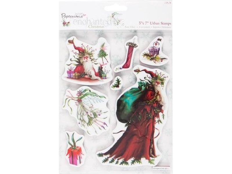 Docrafts: Enchanted Fairies Christmas: 5x7 Urban Stamps - (Santa)