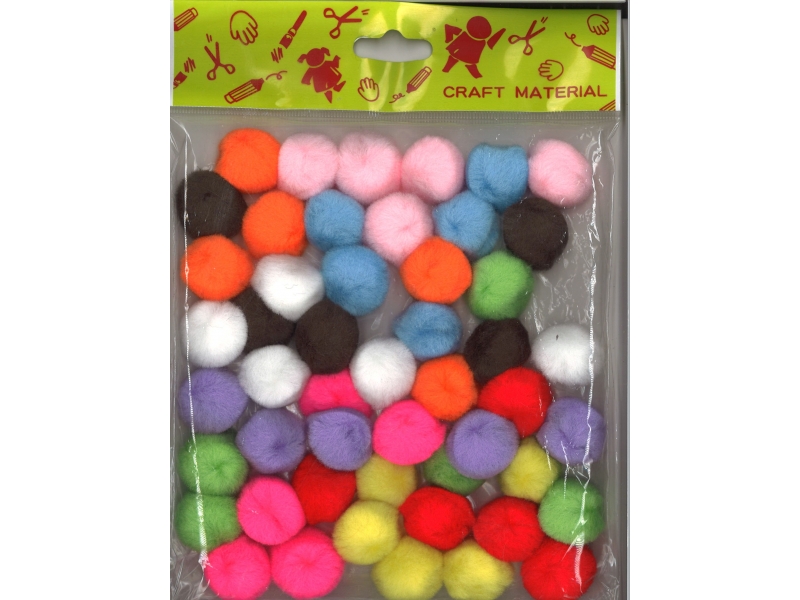 Pom pom assorted colours 50 pack