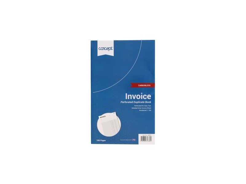 Concept Size 8"X 5" Carbonless Invoice Duplicate Book 100 Pages