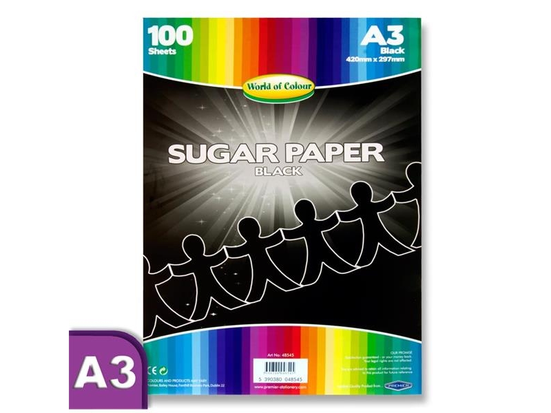 Sugar Paper A3 Black - 100 pack