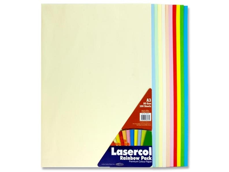 Rainbow Paper A3 Pack 100 - 80gsm