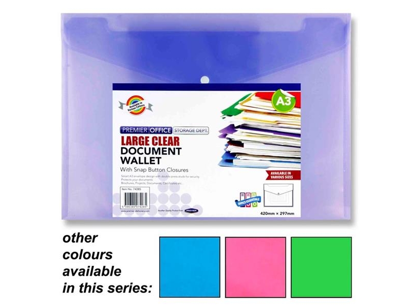 Buttom Wallet / Folder A3 - Assorted Colours