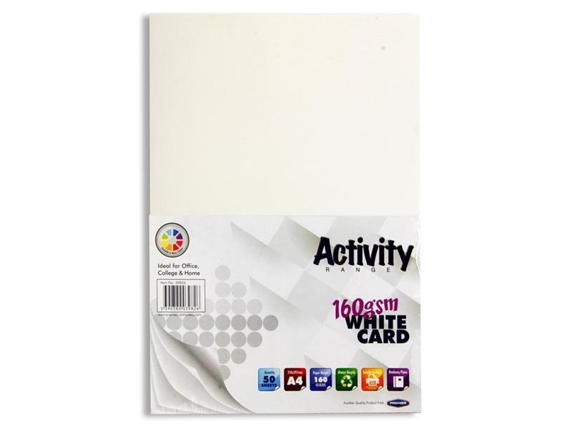 White Card A4 50 Pack 160gsm
