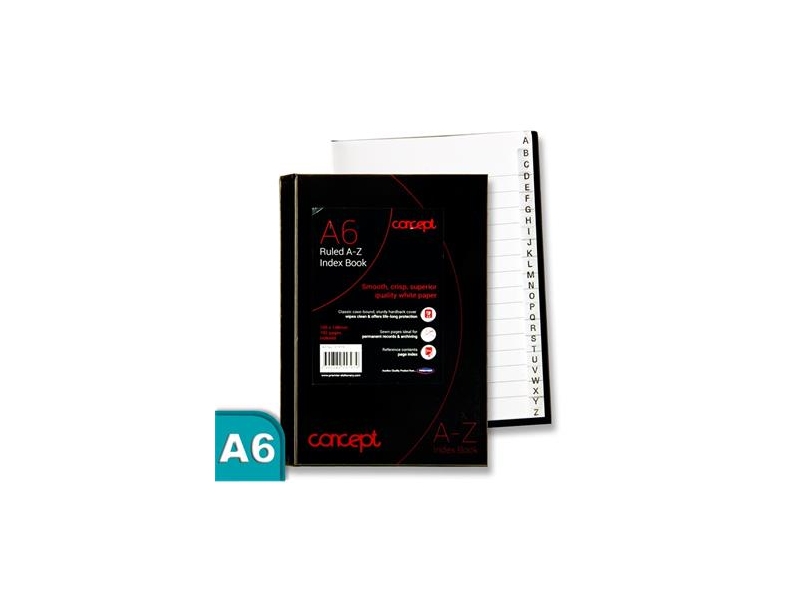 Concept Ruled A-Z Index Book A6 192 Page