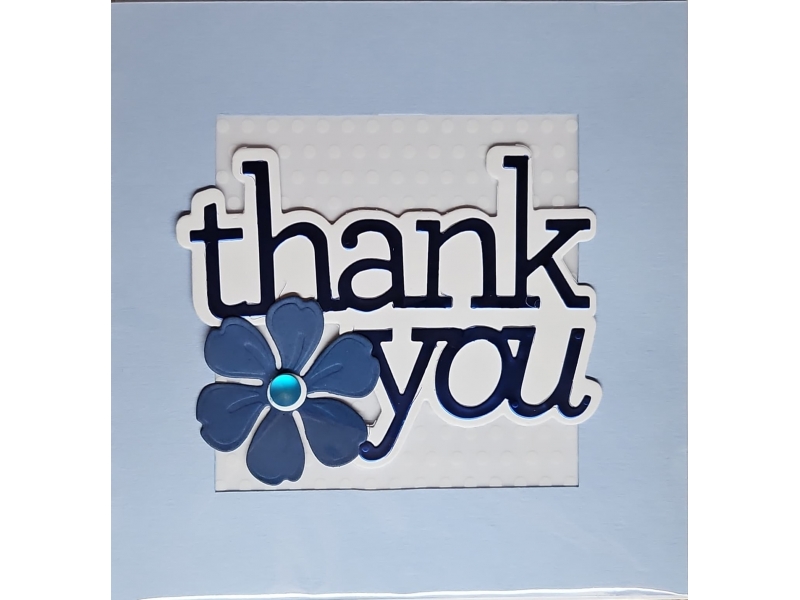 Helen McKeon Handmade Card - Thank You (Blue)