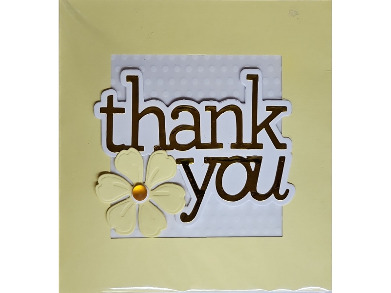 Helen McKeon Handmade Card - Thank You (Yellow)