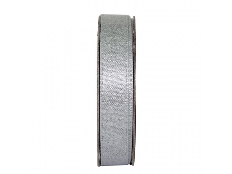 Ribbon 3m Glitter Satin - Soft Silver