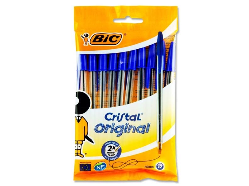 Bic Pkt.10 Cristal Ballpoint Pens - Blue