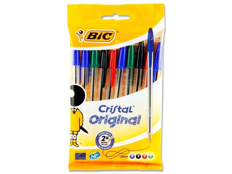 Bic Cristal Original 10 Pack - Assorted Colours