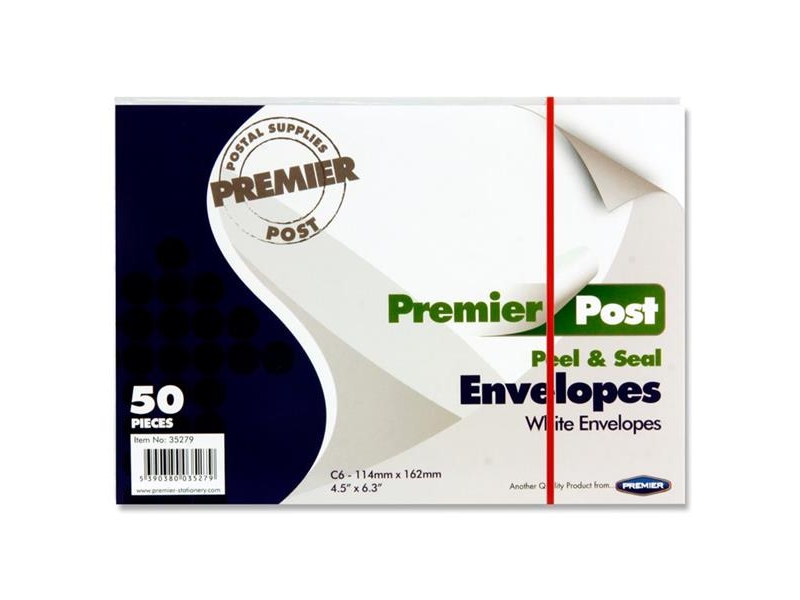 A6 Envelope White 50 Pack 114mmx162mm