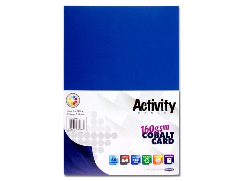 Dark Blue Card (Cobalt) A4 Pack 50 - 160gsm