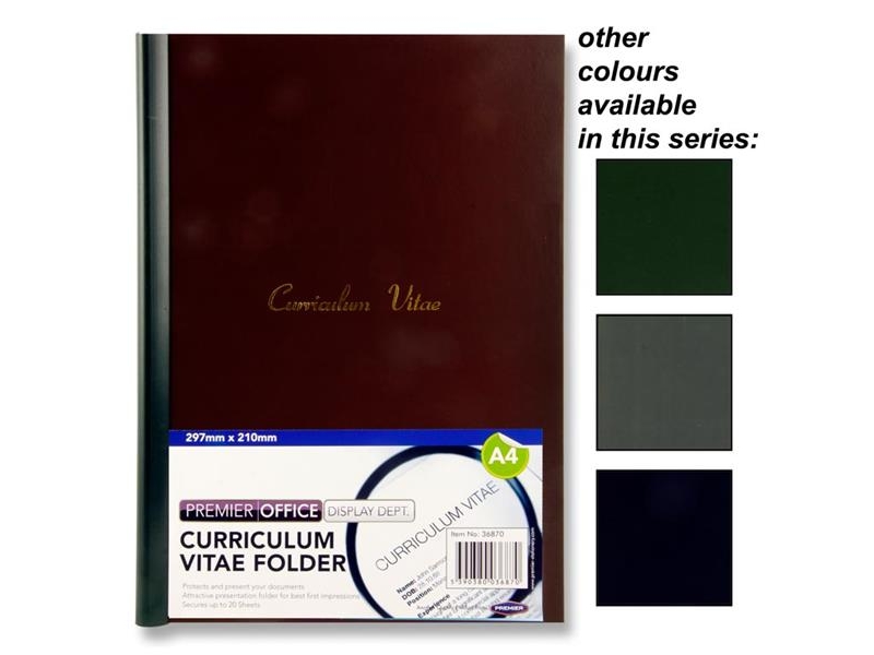 Curriculum Vitae Folder A4 - Assorted Colours