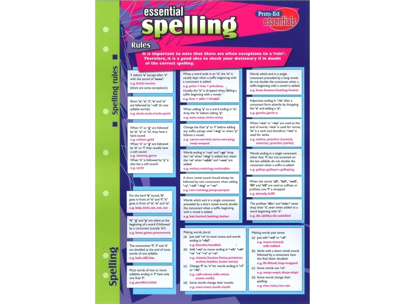 Essential Study Guide English Spelling