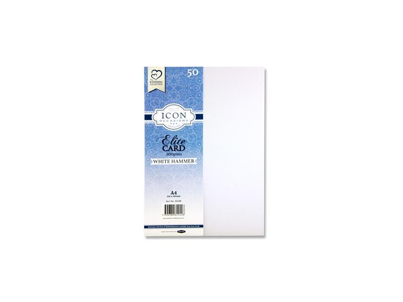  Icon Occasions Pkt.50 A4 300gsm Hammer Card - White