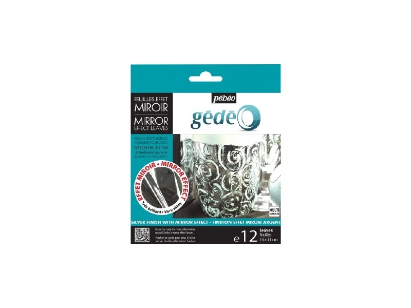 Gedeo Pack of 12 Mirror Effect Metal Leaves Silver