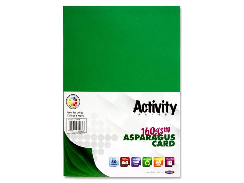 Dark Green Card (Asparagus) A4 50 Pack - 160gsm