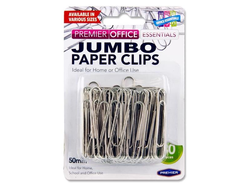 Paper Clips 50mm -  Pack Of 80