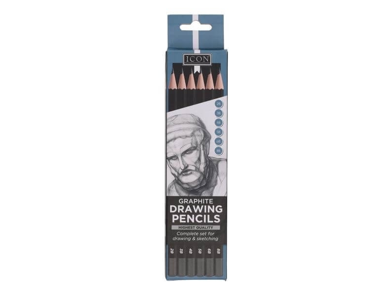 Icon Graphite Drawing Pencils - Set of 6