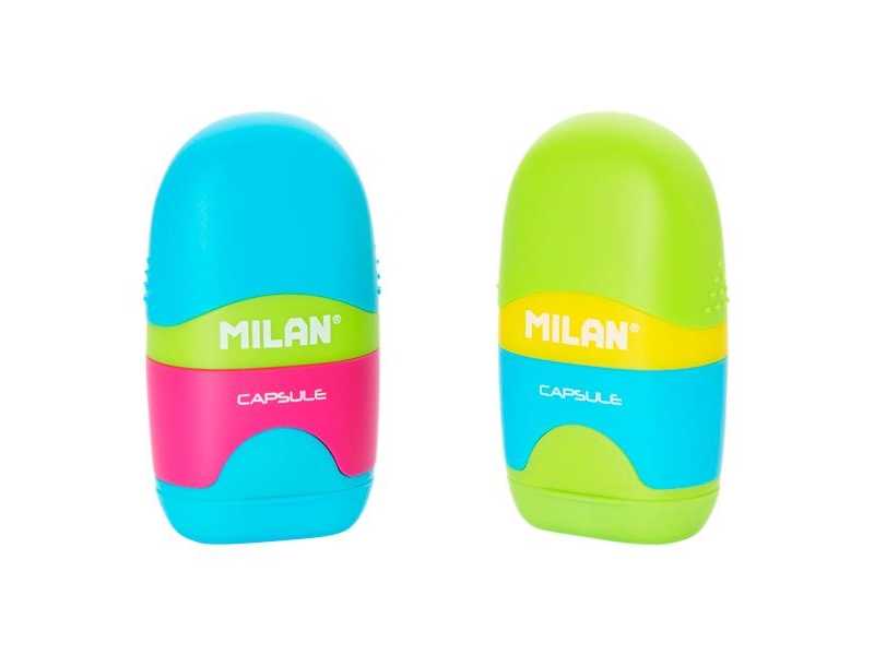 Milan Single Hole Sharpener/eraser - Assorted Colours