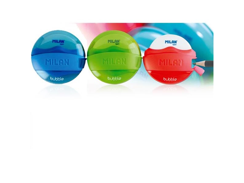 Milan Bubble Eraser & Sharpener 3 Assorted Colours