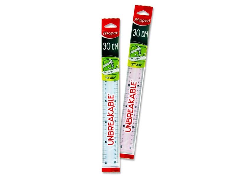 Maped Study Unbreakable Ruler 30cm (Colours Vary)