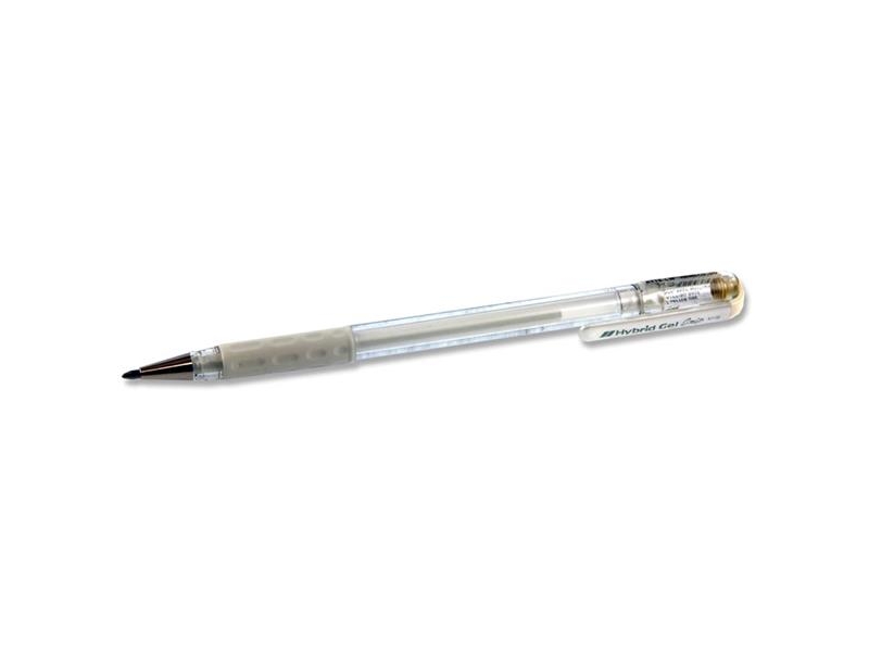 Pentel Hybrid Gel Grip K118 0.8mm Gel Pen - White Cdu