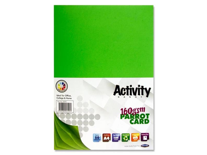Green Card (Parrot) A4 Pack 50 - 160gsm
