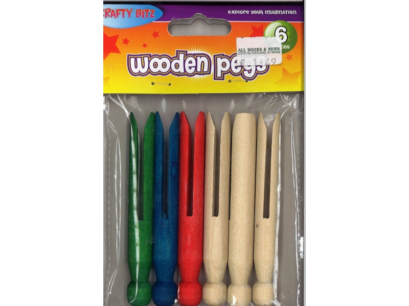 Dolly Pegs Coloured 6 pack