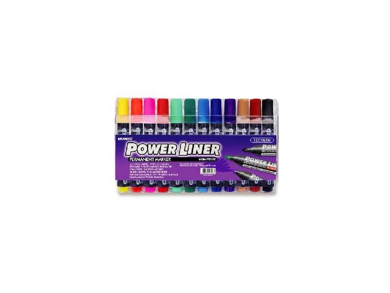 Permanent Markers Assorted Colours 12 Pack