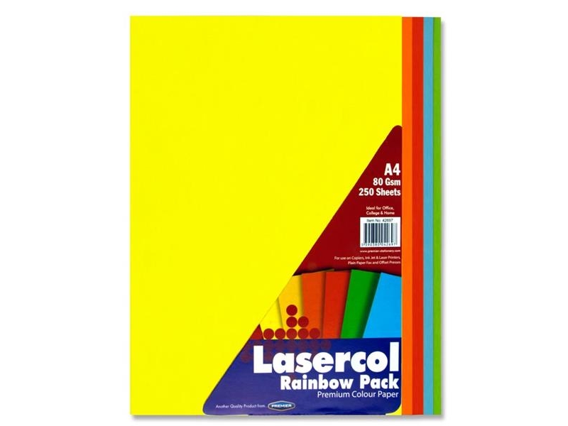 Rainbow Colour Paper A4 250 Pack 80gsm