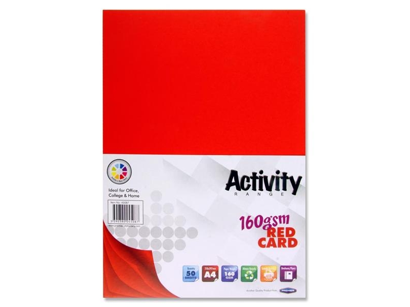Red Card A4 50 Pack 160gsm