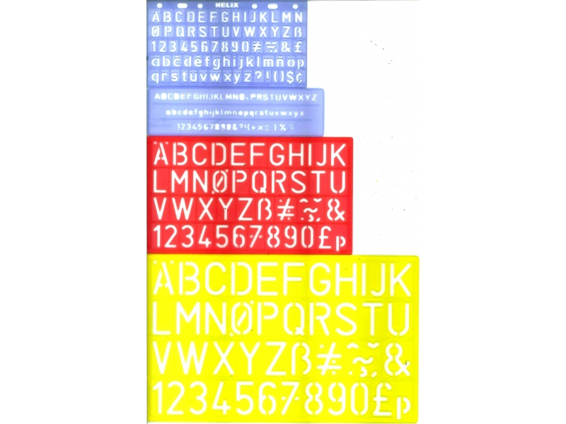 Stencil 4 Pack - 5mm, 10mm, 20mm, 30mm - Capital Letters