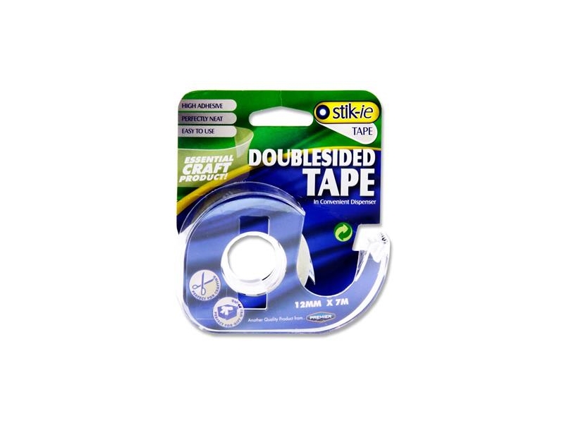  Stik-ie Double Sided Tape On Dispenser 12Mm X 7m
