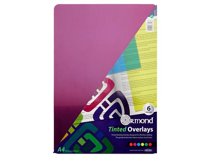 Tinted Overlays A4 - 6 Piece - Ormond
