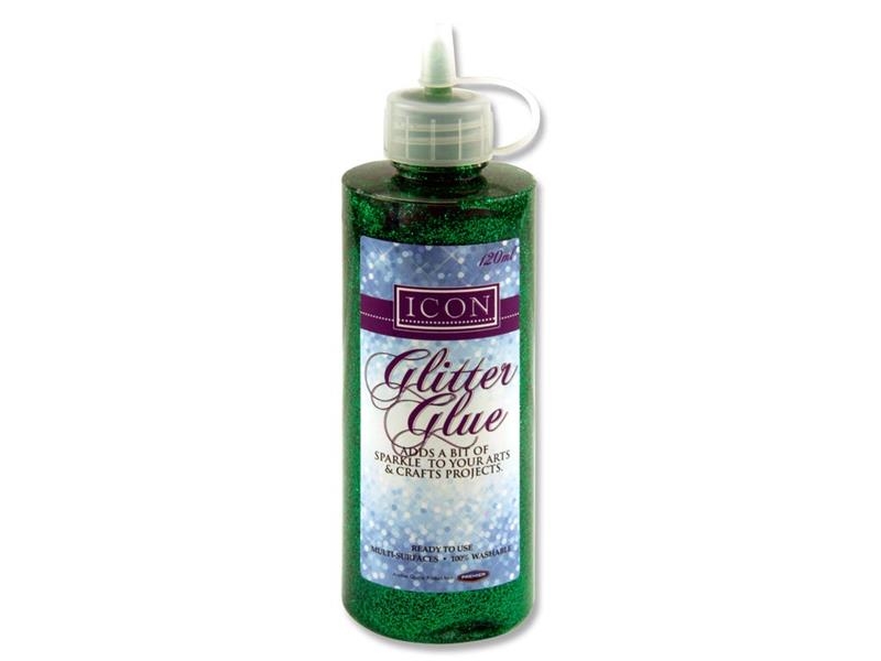 Icon Craft * Icon 120ml Bottle Glitter Glue Cdu - Green