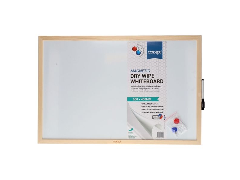 Magnetic Dry Wipe Whiteboard - 60X40cm