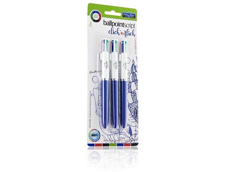 4 Colour Pen - 3 Pack