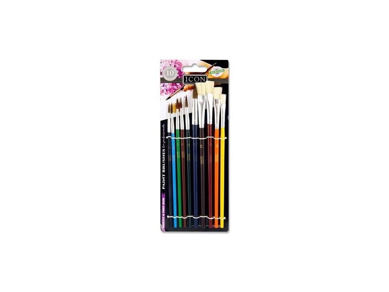  Icon Card 10 Asst Size Paint Brushes