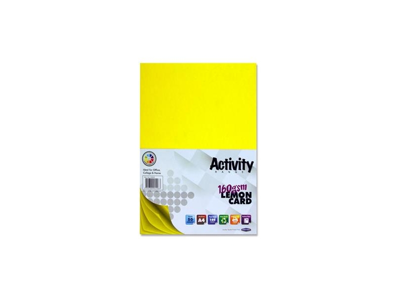 Yellow Card (Lemon) A4 50 Pack 160gsm